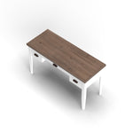 ZUN 53 inch Writing Desk, No Assembly Required, Jasmine Whitewash and Barnwood Finish B108P160167