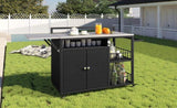 63.5" Outdoor Kitchen Island, Kitchen Storage Island, Cooking Station, Outdoor Grill Cart with N719P243726D