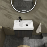 24 Inch Bathroom Vanity with Ceramic Basin, Wall Mounted Floating Vanity Sink Combo, Wooden Storage W1972P190342