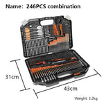 ZUN 246 pcs inch drill sets Fried Dough Twists drill woodworking drill cement drill bit bit tapper set 53369346