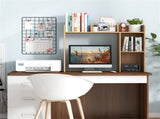 Natural Desktop Bookshelf for 27''/68.58cm Monitor, 93.9825.4073.66cm Engineered Wood Desk Hutch 81621000