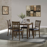 ZUN Transitional Style 5Pc Dinette Set Charcoal Brown Finish Dining Room Table and 4 Chairs Faux Leather B011P220220