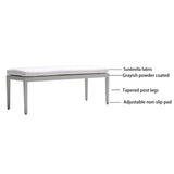 Outdoor Patio Aluminum Stationary Bench With Sunbrella Fabric Cushion , Grayish W1886P163416