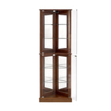 Corner Curio Dispaly Cabinet with Lights, Adjustable Tempered Glass Shelves, Mirrored W1693P171668