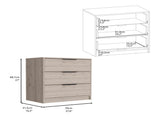 Dresser 27"H, 3 Drawers Dresser, Superior Top, Light Gray B097132976