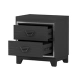 Elegant Nightstand with Metal Handle and Sparkling Shiny Decoration, Bedside Table with 2 Drawers WF531200AAB