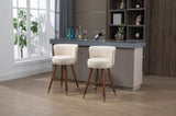 ZUN COOLMORE Counter Height Bar Stools Set 2 for Kitchen Counter Solid Wood Legs with a fixed height W153968291