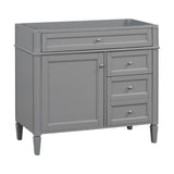 ZUN 36'' Bathroom Vanity without Top Sink, Modern Bathroom Storage Cabinet with 2 Drawers and a Tip-out N710P186084E