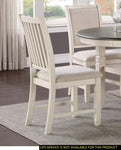 ZUN Antique White Finish Wooden Side Chairs 2pcs Set Textured Fabric Upholstered Dining Chairs B01155793