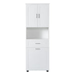 ZUN Tall Bathroom Cabinet with Laundry Basket, Large Space Tilt-Out Laundry Hamper and Upper 38181929