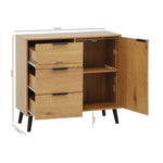 ZUN Storage Cabinet with 3 Drawers & Adjustable Shelf, Mid Century Cabinet with Door, Accent Cabinet for 55565674