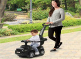 3-in-1 Kids Ride On Push Car for 12-36 Months Removable Handle Anti-Roll Board Horn Music Black 97867982