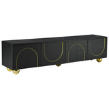 ZUN Modern TV Stand for TVs up to 75 Inches, Entertainment Center with Storage Cabinets and 1 Adjustable 45363842