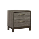 Contemporary Styling 1pc Nightstand of 2x Drawers w Antique Bar Pulls Two-Tone Finish Wooden Bedroom B01167247