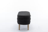 036-Boucle Fabric Storage Bench Bedroom Bench With Wood Legs For Living Room Bedroom Indoor,Black W527121994