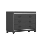 ZUN Elegant Dresser with Metal Handle and Sparkling Shiny Decoration, Storage Cabinet with 6 Drawers for WF531201AAB