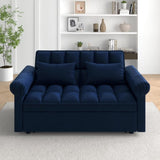 Loveseats Sofa Bed with Pull-out Bed,Adjsutable Back-Blue W487P263843
