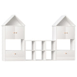 Versatile Children's Bookshelf with House-Shaped Design, Multi-Functional Storage for Books and W2699P197526