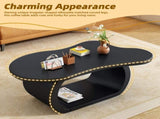 ON-TREND 39.3"*23.6" Modern Cloud Coffee with 1.5" Thicktop, Cream Style Irregular End N721P262567B
