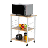 ZUN Baker's Rack 3-Tier Kitchen Utility Microwave Oven Stand Storage Cart Workstation Shelf 92413090