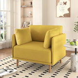 39" Modern Upholstered Accent Chair with Soft Cushions, Sleek Armrest Design and Sturdy Wooden Legs, N767P208311Y