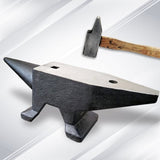 66Lbs Cast Steel Anvil, High Hardness Rugged Round Horn Anvil Blacksmith, Large Countertop and W2885P203677