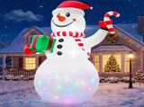 20FT Tall Christmas Inflatable Snowman Holding Gift Box and Candy Cane, 3 LED Lights & 1 Rotating 87840495