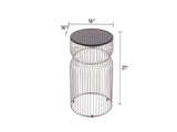 ET901 Modern Contemporary Metal Nested base and Tinted tempered glass top material 21" Height End B009P306195