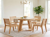43.3"-59.05" Extendable Round Dining Table for 4-6, Round-to-Oval Kitchen Table with Removable W3867P538531