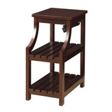 Espresso Side Table with USB Power Dock B062P186478