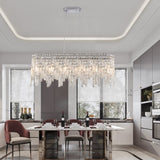 (Same as W1340P189443/L5024-880-C) Silver Elegant Oval Crystal Chandelier, Modern Ceiling Light W1340P189500