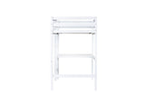 ZUN Twin High Loft Bed, Rubber Wood Loft Bed with Safety Guardrail, built-in desk, ladder,White W504P206979