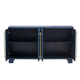 TREXM Wood Traditional Style Sideboard with Adjustable Shelves and Gold Handles for Kitchen, Dining N715P232696M