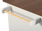 K&K 55.5" Farmhouse Kitchen Island with Drop Leaf, Kitchen Storage Island with Barn Door, Power 68516003