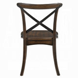 Dark Oak Finish Dining Side Chairs Set of 2 Wooden Kitchen Furniture X-Design Metal Accent Black B2741P327428