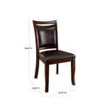 ZUN Transitional Dining Room Side Chairs Set of 2 Chairs only Dark Cherry / Espresso Padded Leatherette B01152300