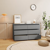 ZUN Grey Large 6 drawers chest of drawer dressers table W1320141589