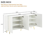 ZUN ON-TREND Luxurious Shoe Cabinet with 5 Metal Legs, Modern TV Stand with 4 Adjustable Shelves for TVs N721P191139K