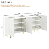 ZUN ON-TREND Luxurious Shoe Cabinet with 5 Metal Legs, Modern TV Stand with 4 Adjustable Shelves for TVs N721P191139K