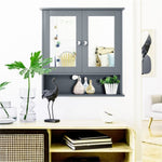 ZUN Gray bathroom cabinet with mirror 41387584