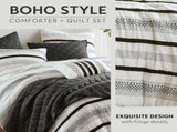 7 Piece Stripe Comforter and Quilt Set-King/Cal King B035P280391