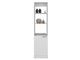 Linen Cabinet, 1 Door, 6 Shelves, White B097P199753