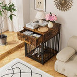 ZUN Dog Crate Furniture, Dog House, Decorative Dog Kennel with Drawer, Indoor Pet Crate End Table for W57868892