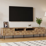 Mid Century TV Stand 2 Drawers, Media Console Table for TVs up to 85'', Entertainment Center N710P193724P