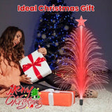 7-Color Solar Christmas Tree Stake Lights , Lifelike Fiber Optic Cedar Design with Star, 58295265