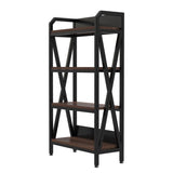 55'' Bakers Rack 4-Level Storage Shelves Metal and Wooden Kitchen Shelves, Kitchen Organizers and W3387P312343