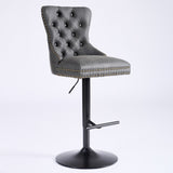 A&A Furniture,Aged and Retro PU Swivel Barstools Adjusatble Seat Height from 26-33 Inch, Modern Bar W1143P195203