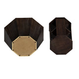 ZUN 31.5 "Octagonal Black Walnut Rubber wood Set of Two Coffee Table, Coffee Table, Living Room W757P203140