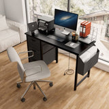 47.3"office desk with power outlet,3 drawers,Large Side Pocket, Desk Easy to Assemble,Frame W2887P239987