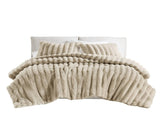 Ultrasoft Faux Fur Ribbed Comforter Set Full/Queen B035P294133